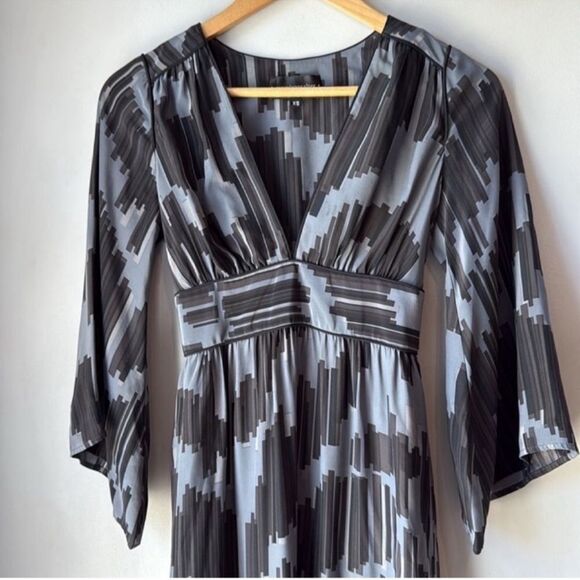 Corey Lynn Calter Anthropologie Geometric Silk Kimono Maxi Dress - Picture 3 of 8